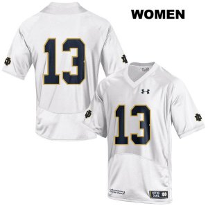 Notre Dame Fighting Irish Women's Paul Moala #13 White Under Armour No Name Authentic Stitched College NCAA Football Jersey JFL3799RT